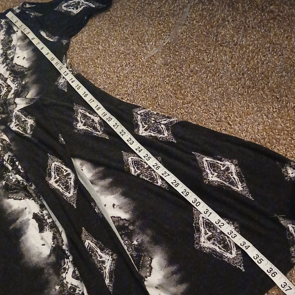 Soma womens black and white abstract pattern wrap midi dress size large - Picture 10 of 12